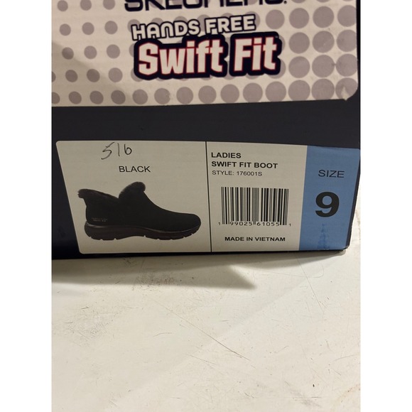 Skechers Hands Free Slip-ins Swift Fit Black Suede Faux Fur Boots 176001S  9 - Picture 5 of 5